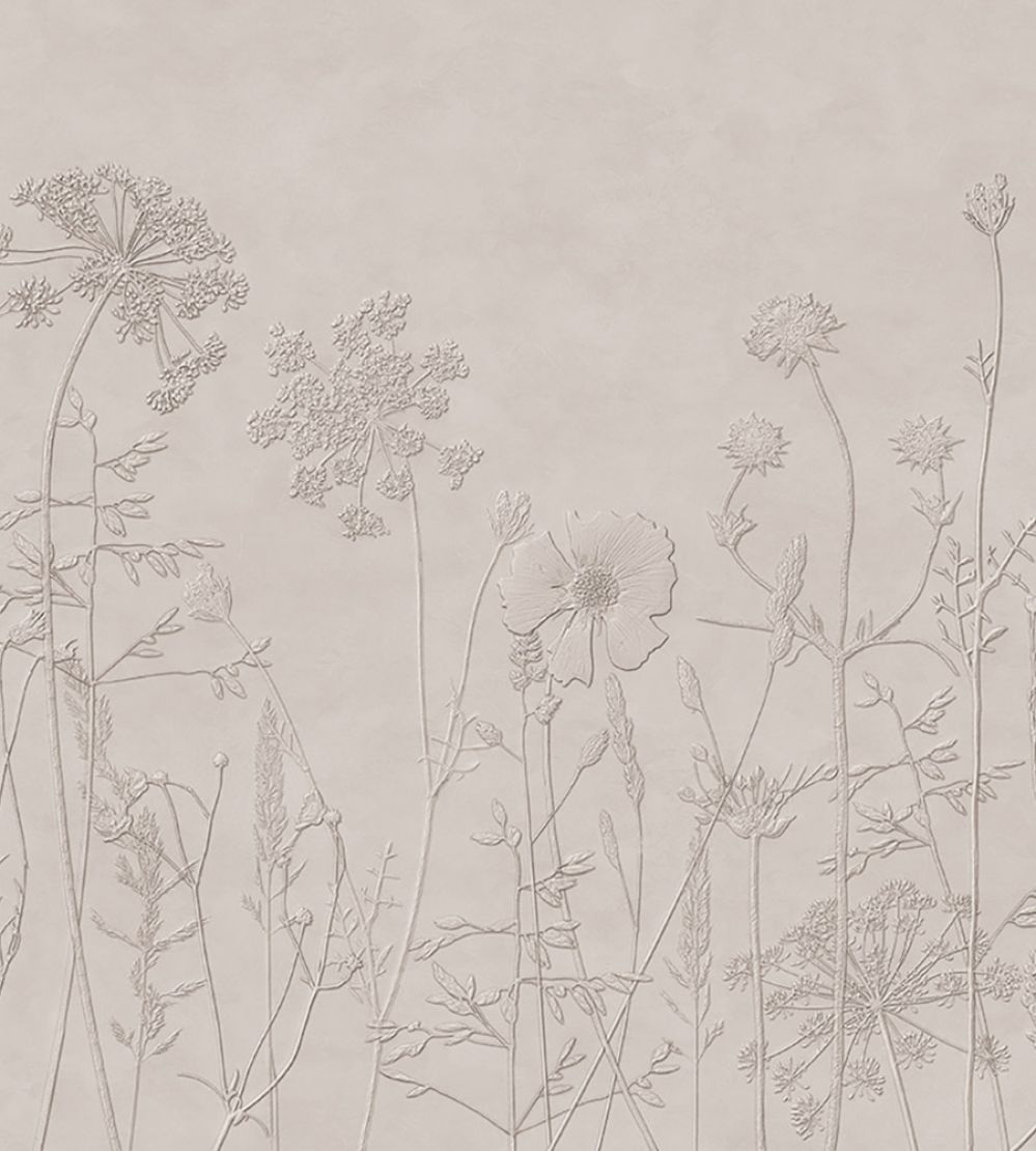 Silhouette Flowers Mural by Eijffinger Brown/Taupe