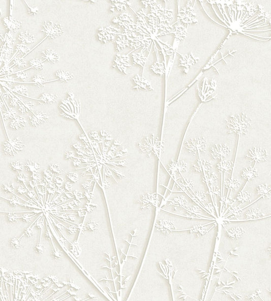 Silhouette Flowers Wallpaper by Eijffinger Silver Grey