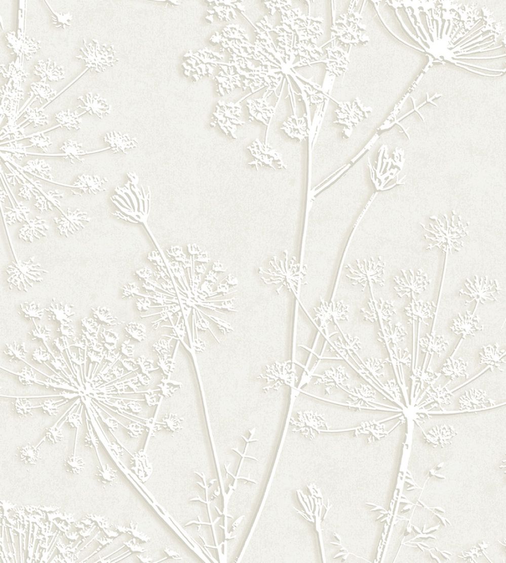 Silhouette Flowers Wallpaper by Eijffinger Silver Grey