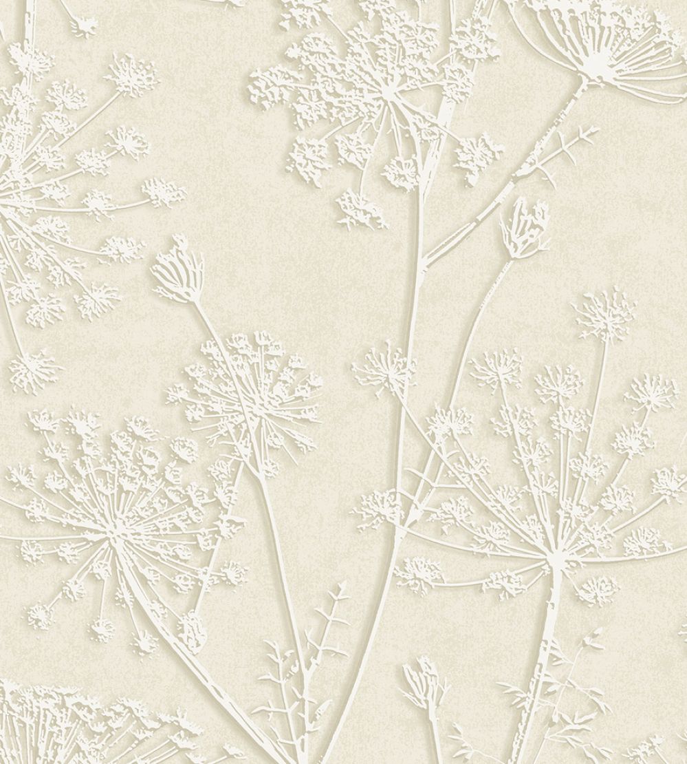 Silhouette Flowers Wallpaper by Eijffinger White/Cream