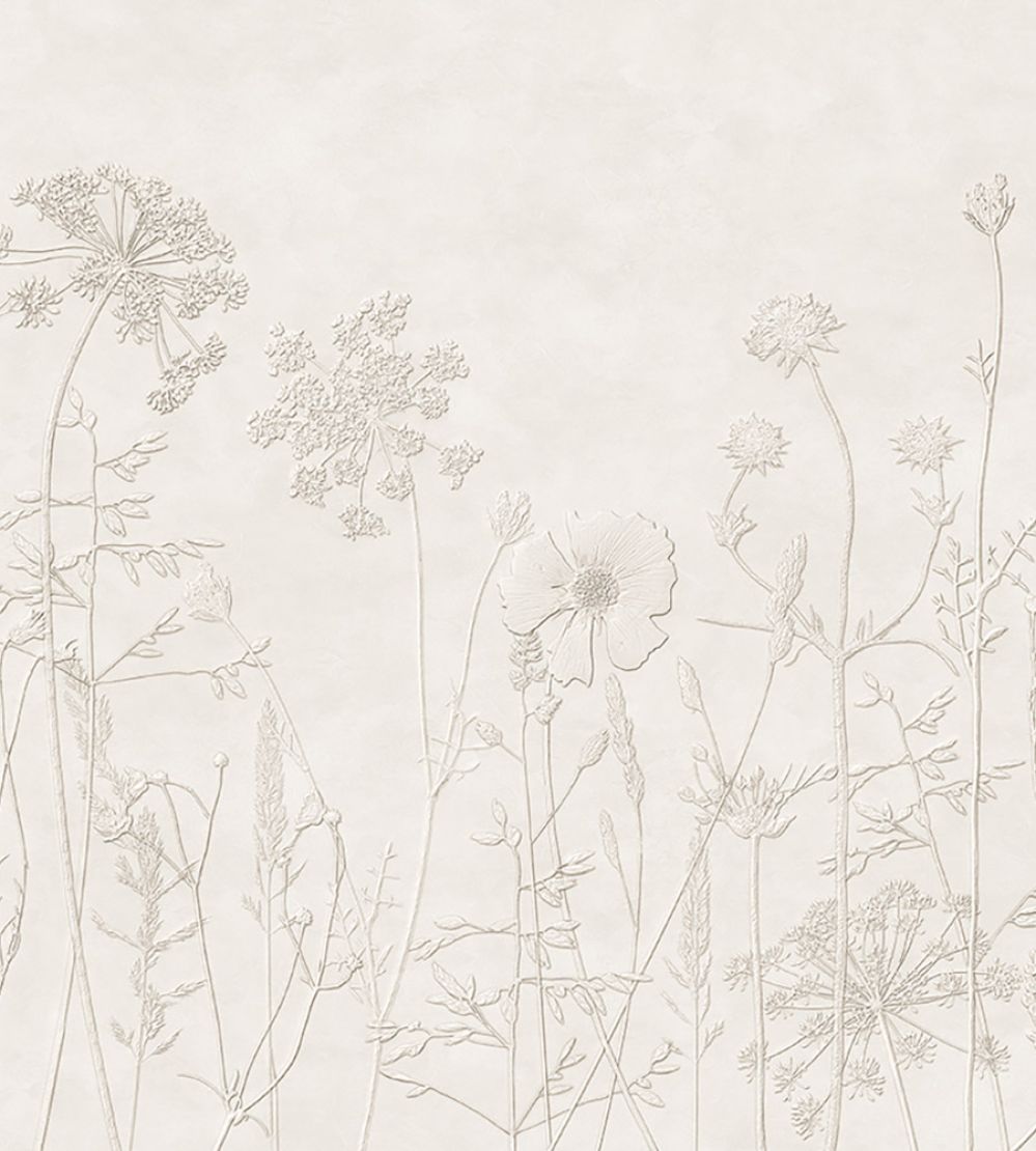 Silhouette Flowers Mural by Eijffinger White/Cream