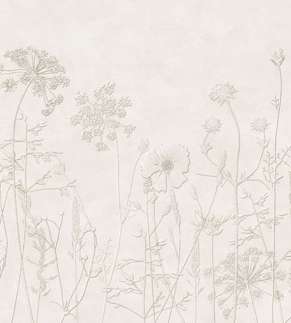 Silhouette Flowers Mural by Eijffinger White/Cream