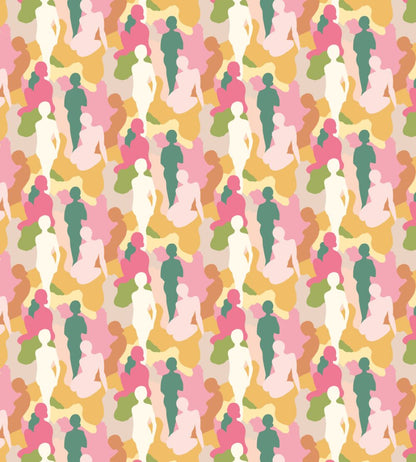 Silhouette Wallpaper by Ohpopsi Emerald & Peach