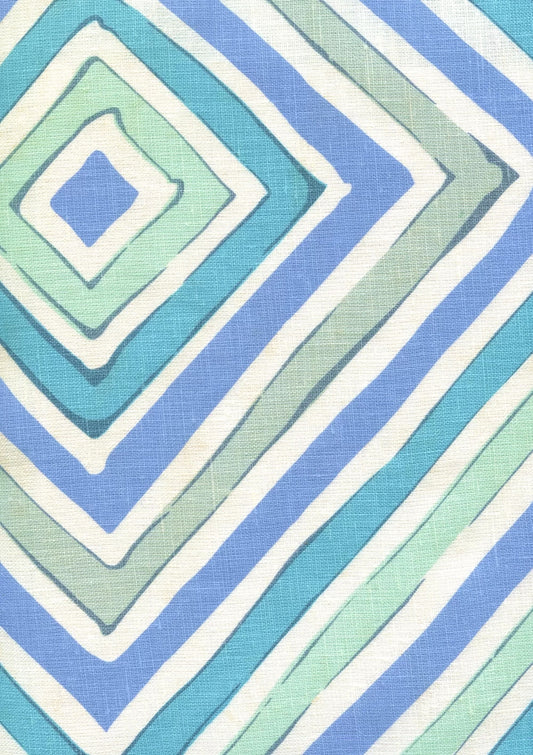 Silvio Multi Color Blue Gray Turquoise on Tint fabric by Alan Campbell