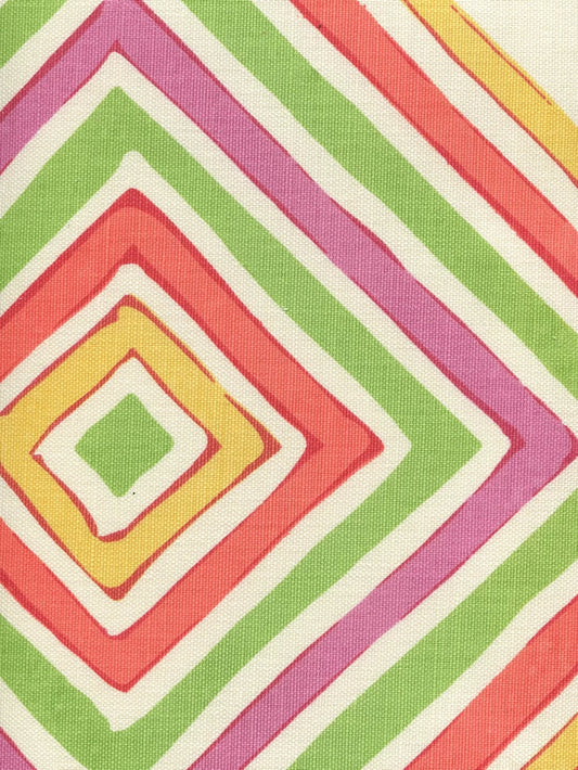 Silvio Multi Color Pink Green Yellow on Tint fabric by Alan Campbell