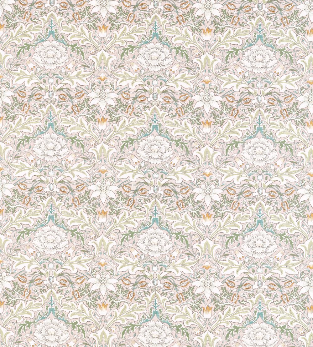 Simply Severn Fabric by Morris & Co Cochineal / Willow
