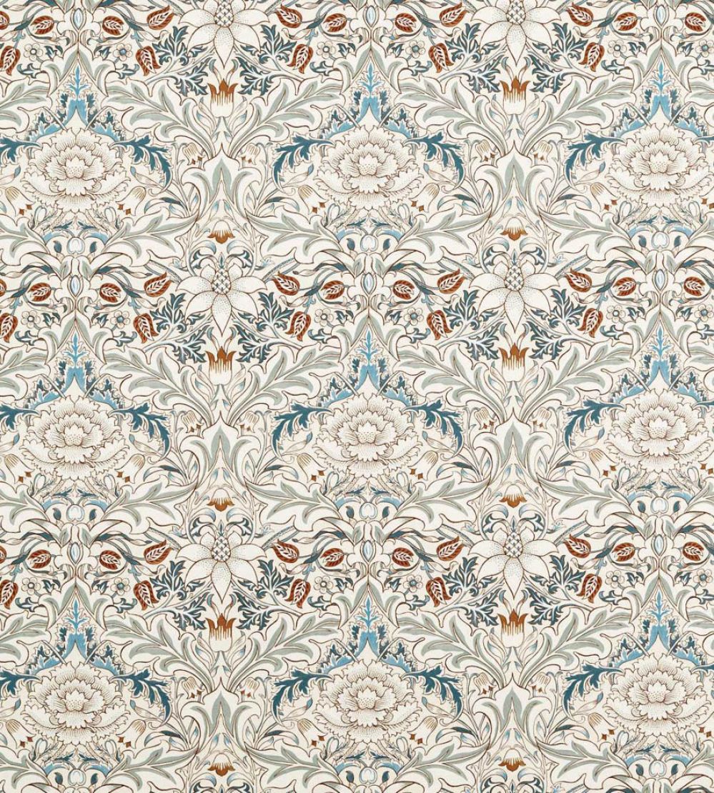 Simply Severn Wide Width Fabric by Morris & Co Sage Leaf/Tan