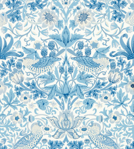Simply Strawberry Thief Wallpaper by Morris & Co Woad
