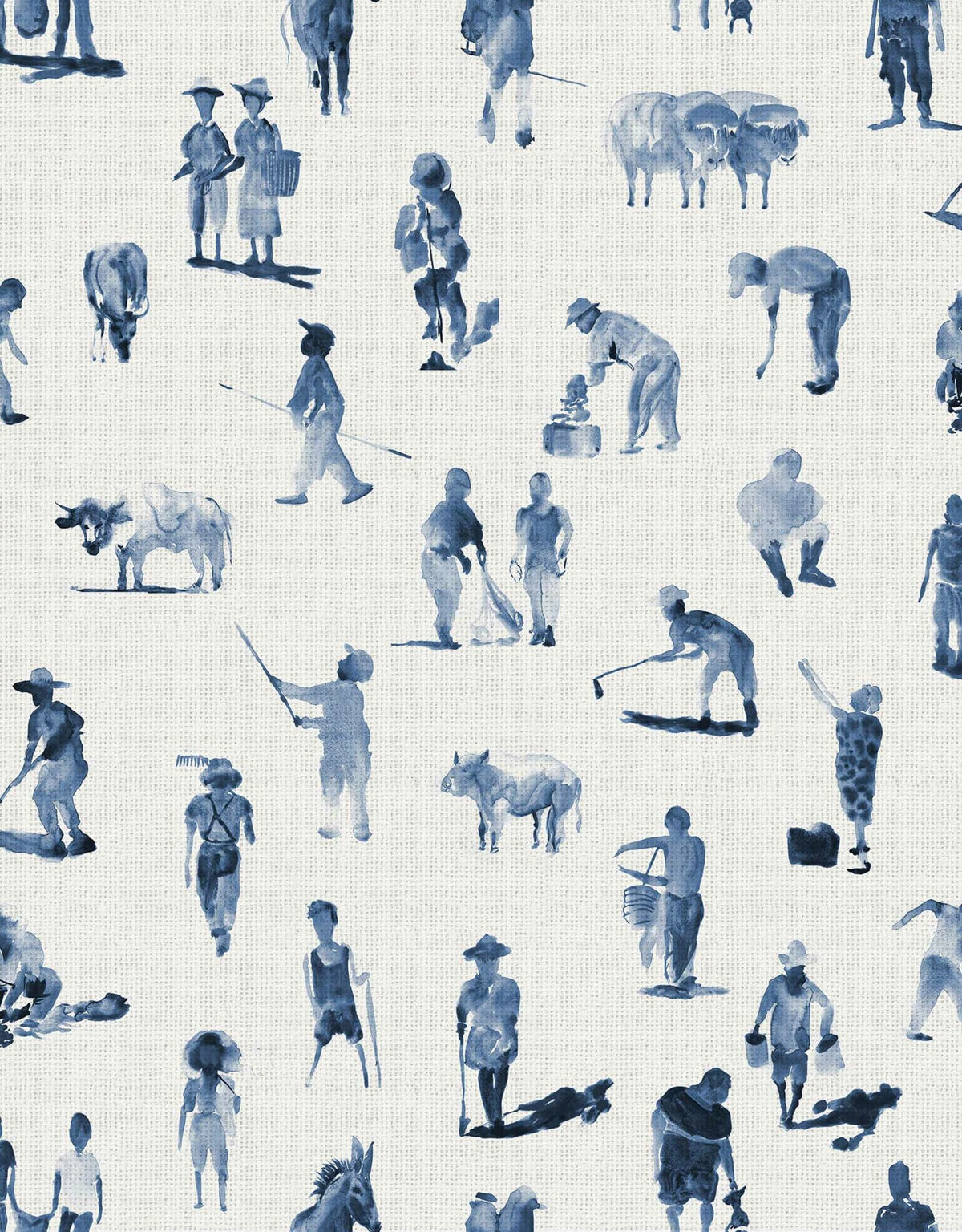 Sineu wallpaper by Coordonné in Indigo, flat pattern view