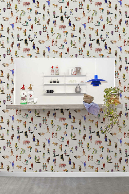 Sineu wallpaper by Coordonné in Multi, shown in a styled room