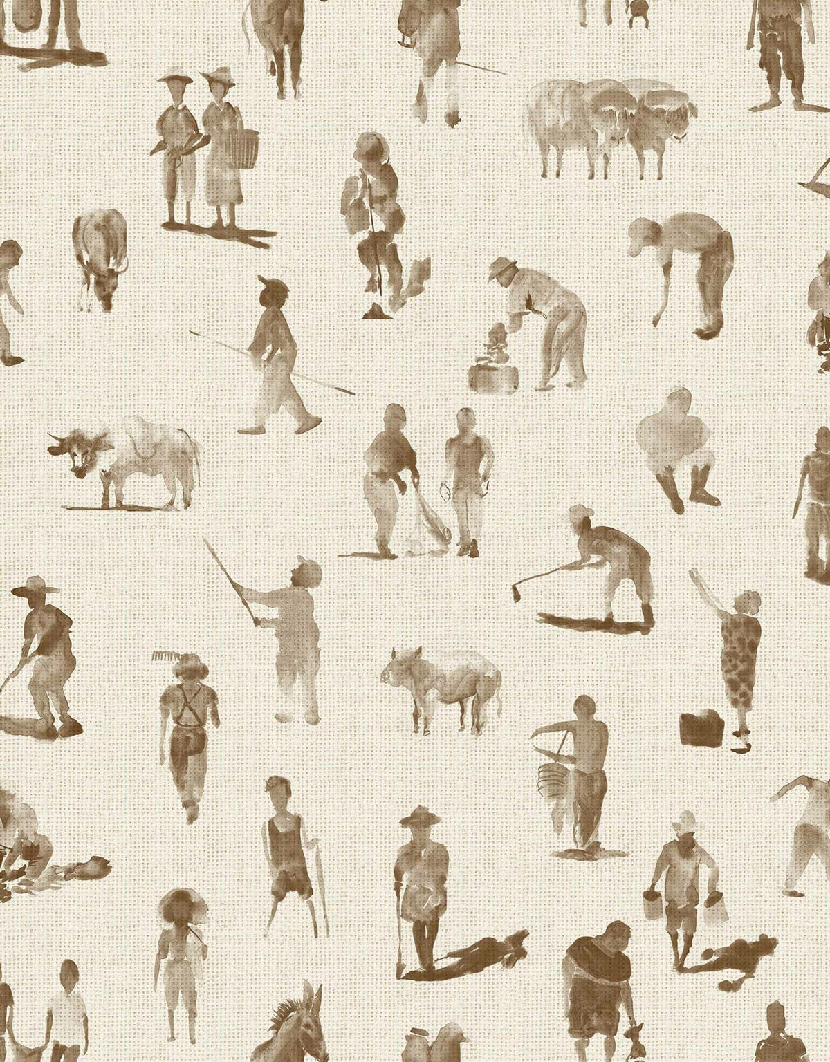Sineu wallpaper by Coordonné in Stone, flat pattern view