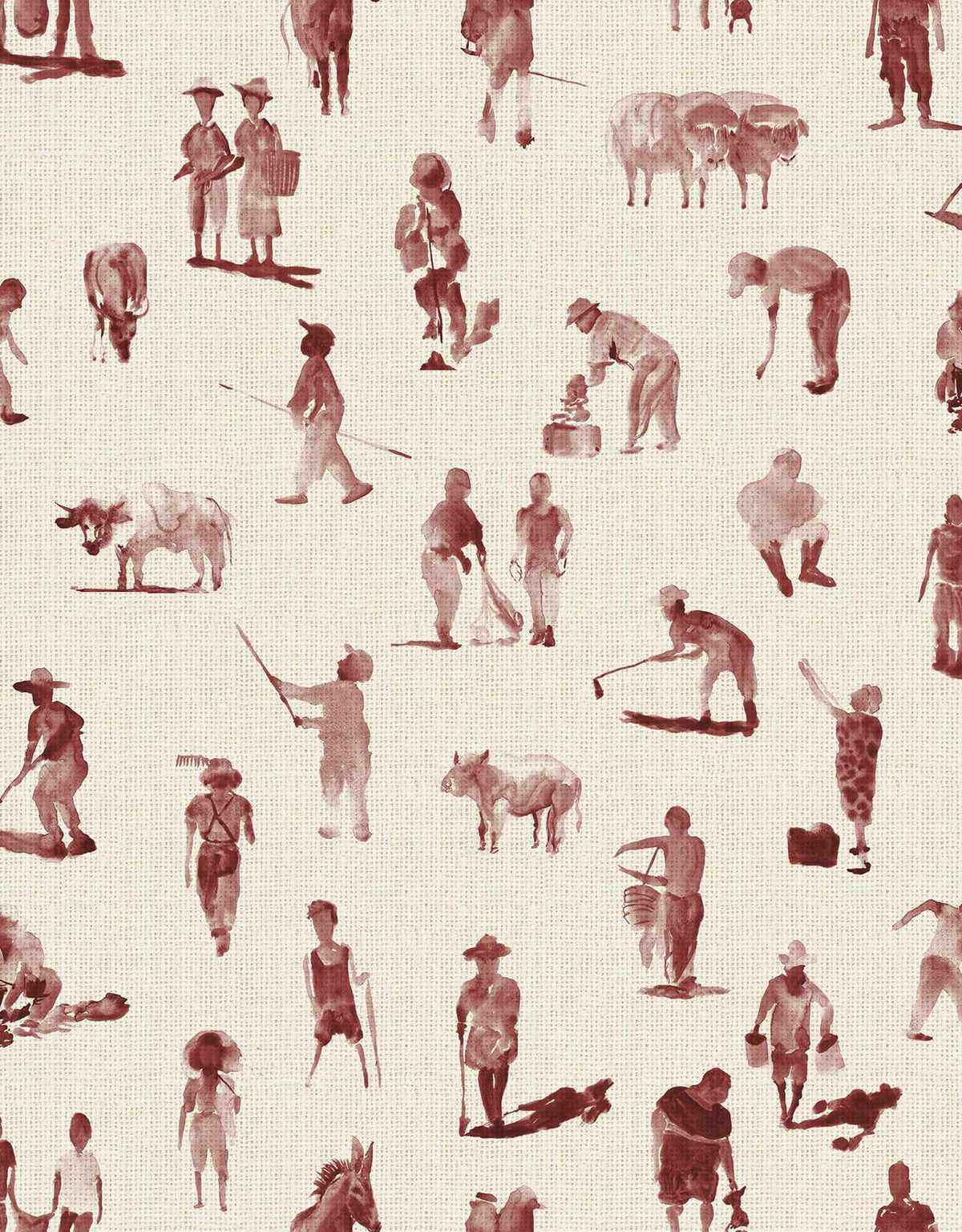 Sineu wallpaper by Coordonné in Wine, flat pattern view