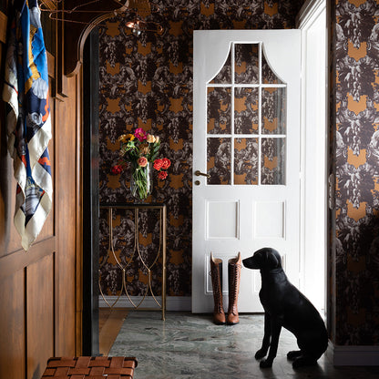 Sir Grace Wallpaper by Studio Lisa Bengtsson in Mustard Yellow