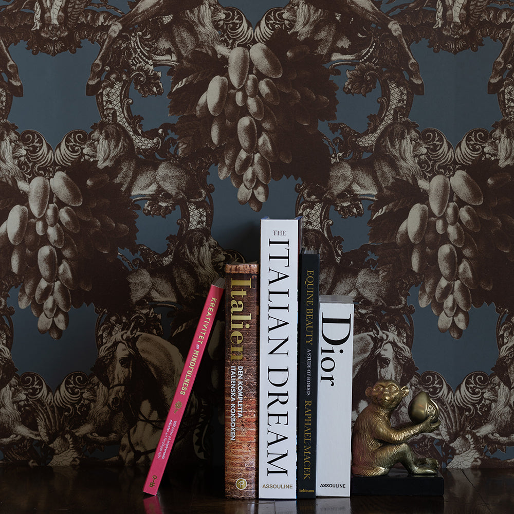 Sir Grace Wallpaper by Studio Lisa Bengtsson in Dirty Blue