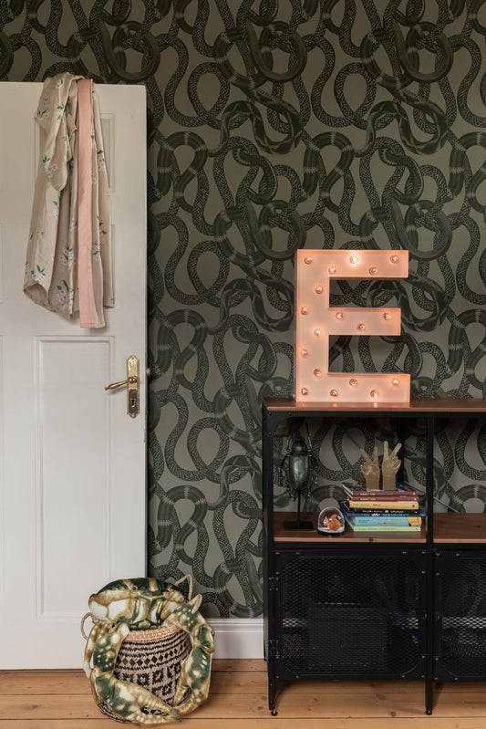Snake Peek Wallpaper by Studio Lisa Bengtsson in Green