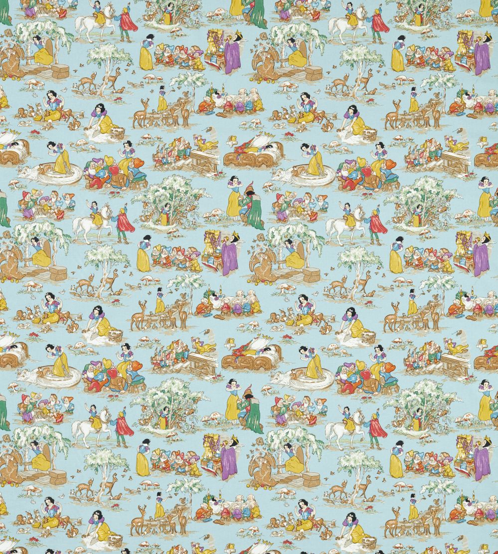 Snow White Fabric by Sanderson Puddle Blue