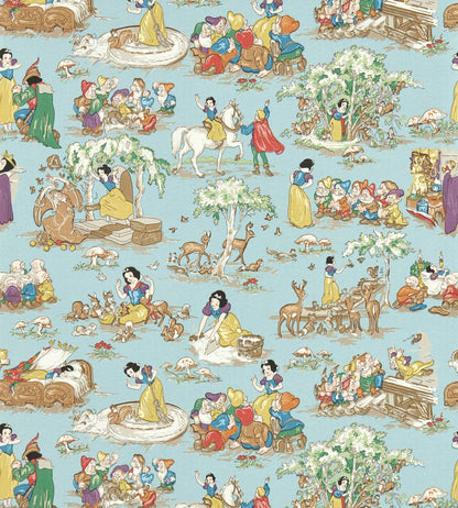 Snow White Wallpaper by Sanderson Puddle blue
