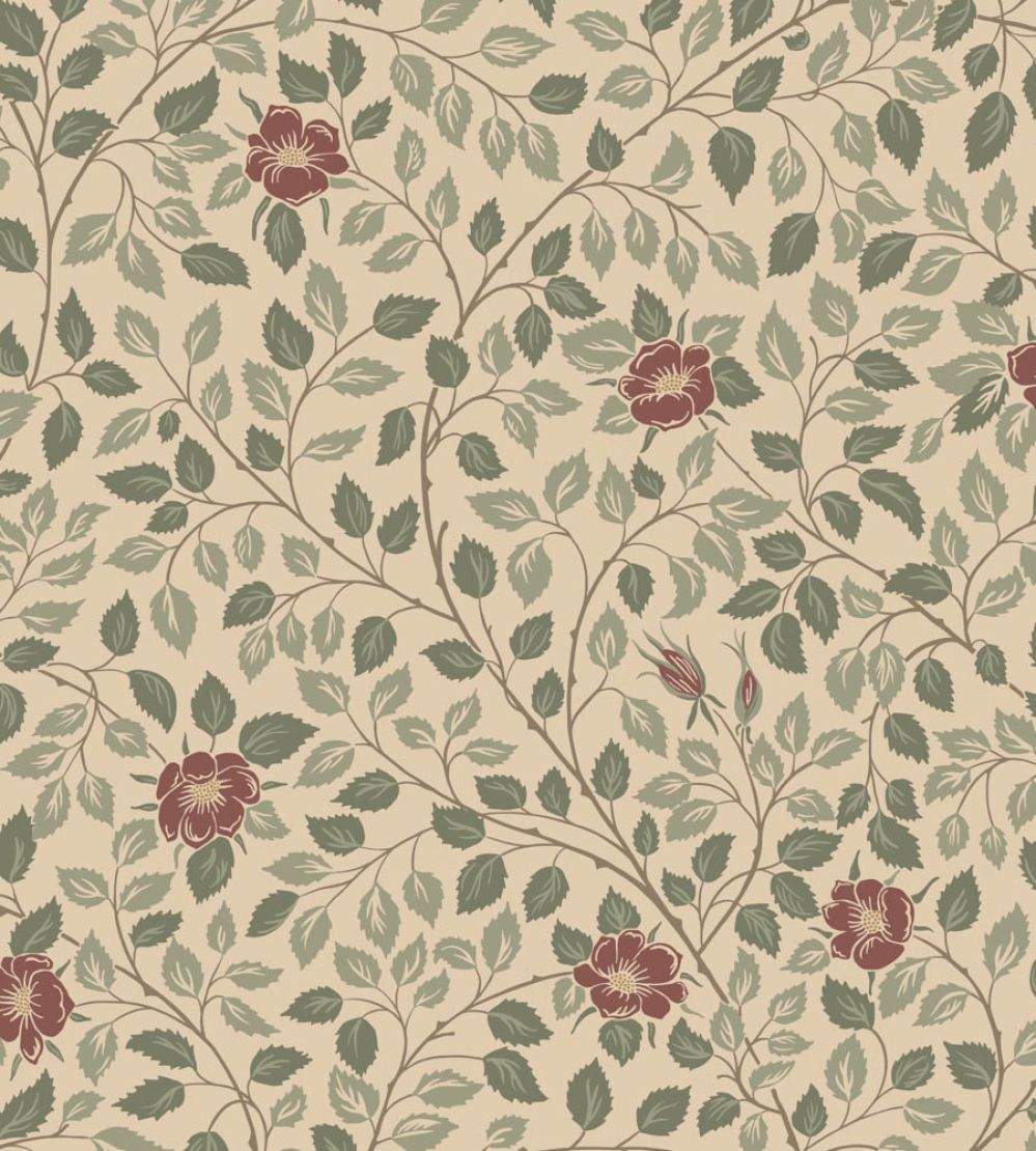 Solliden Wallpaper by Sandberg Burgundy