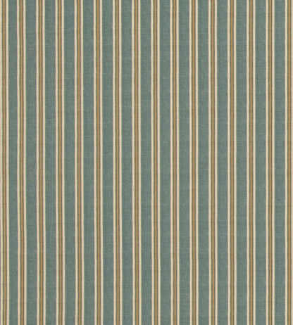Somerton Stripe Fabric by Mulberry Home Teal/Ochre