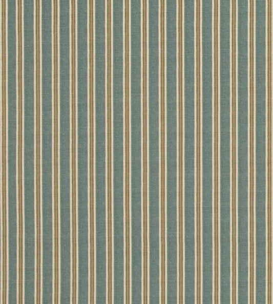 Somerton Stripe Fabric by Mulberry Home Teal/Ochre