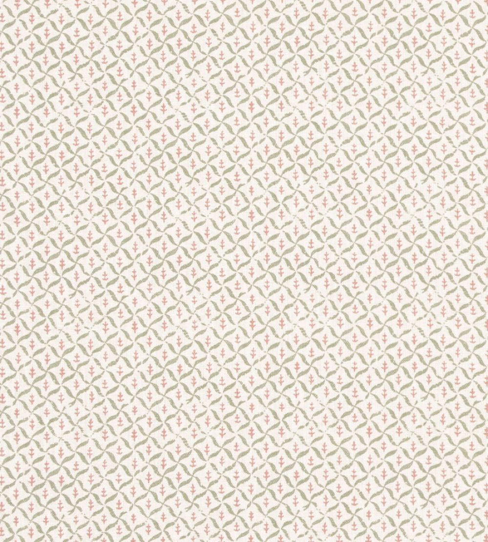 Somerton Trellis Fabric by Mulberry Home Red/Green