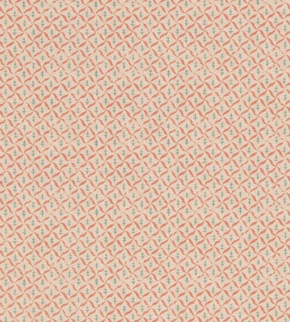 Somerton Trellis Fabric by Mulberry Home Russet/Teal