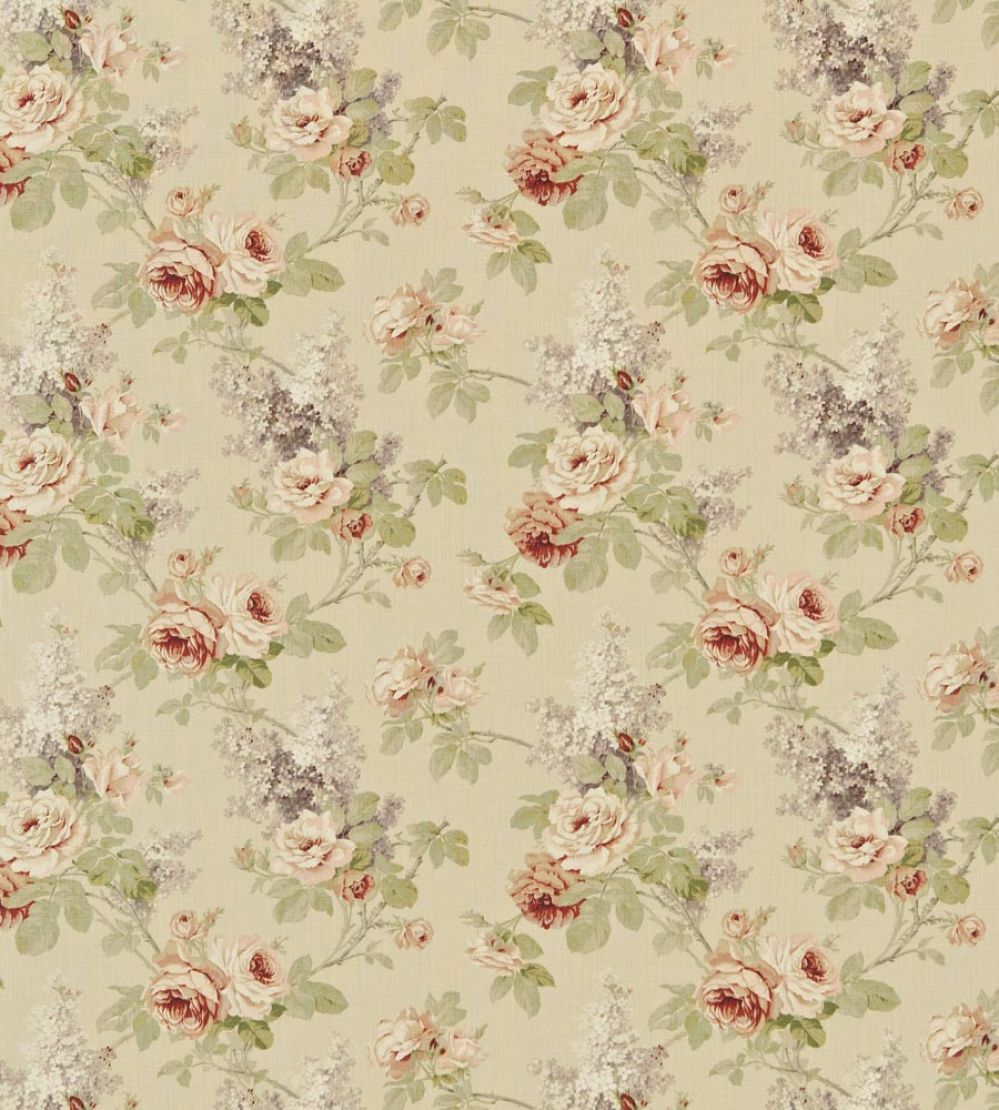Sorilla Linen Fabric by Sanderson Biscuit/Claret