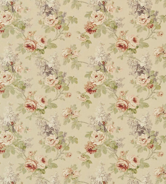 Sorilla Linen Fabric by Sanderson Biscuit/Claret