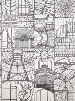 Sous la Verriere Wallpaper by Pierre Frey in Fusain (FP267002)