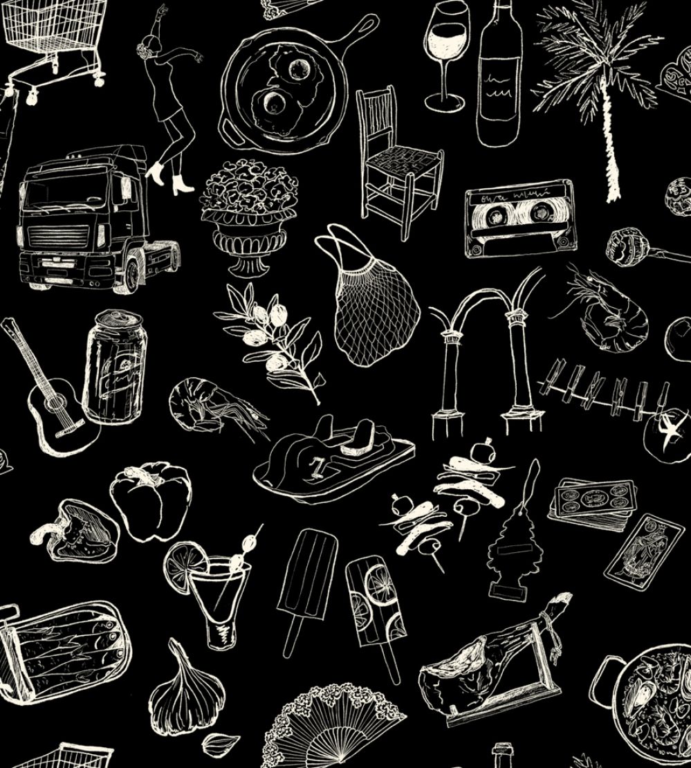 Souvenirs Wallpaper by Tres Tintas Black