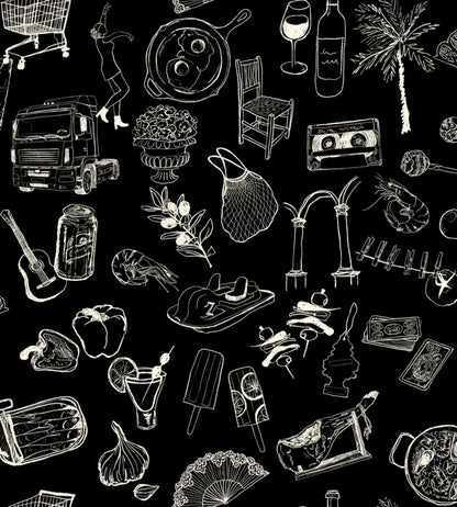 Souvenirs Wallpaper by Tres Tintas Black