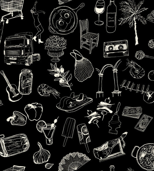 Souvenirs Wallpaper by Tres Tintas Black