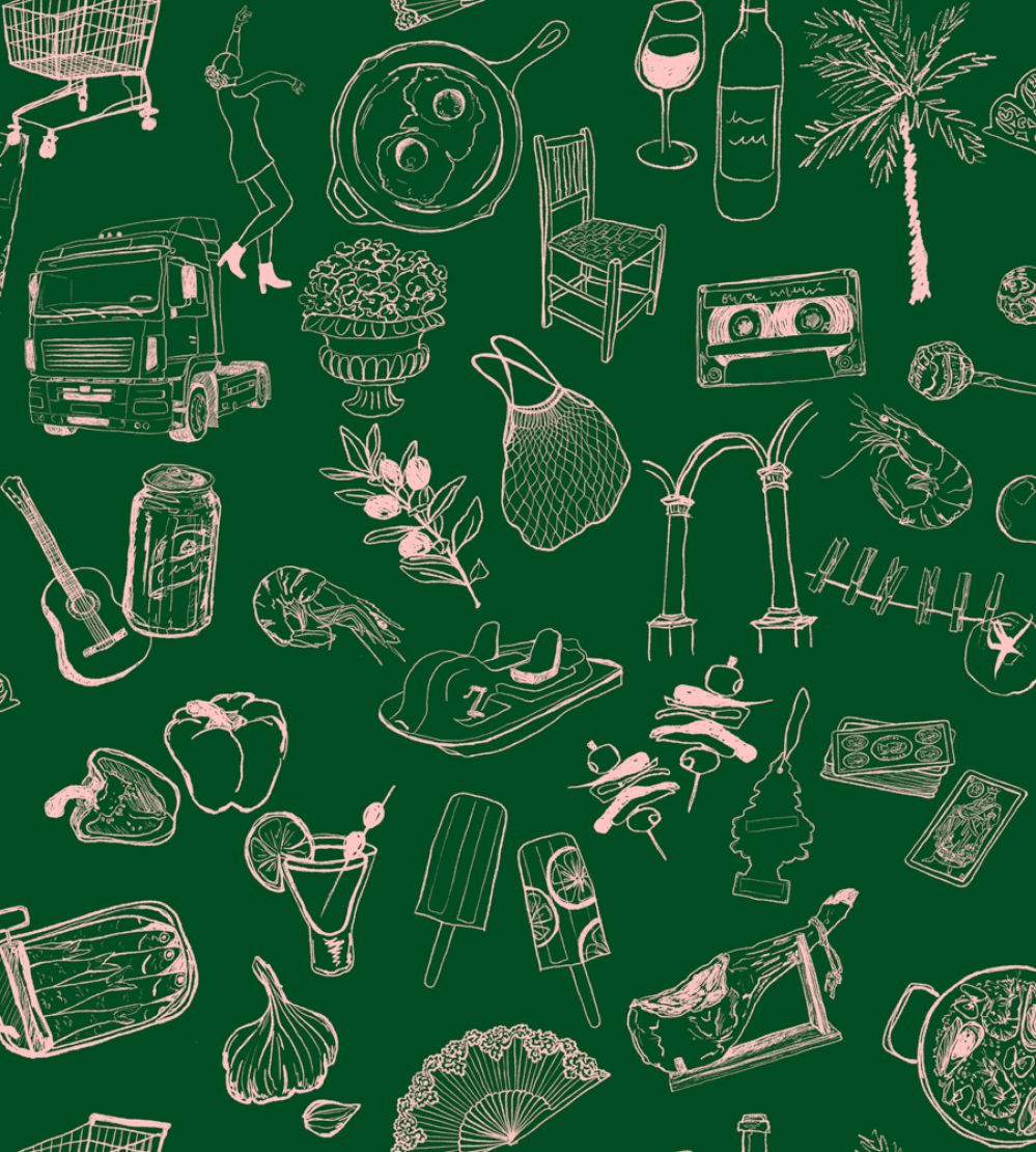 Souvenirs Wallpaper by Tres Tintas Green