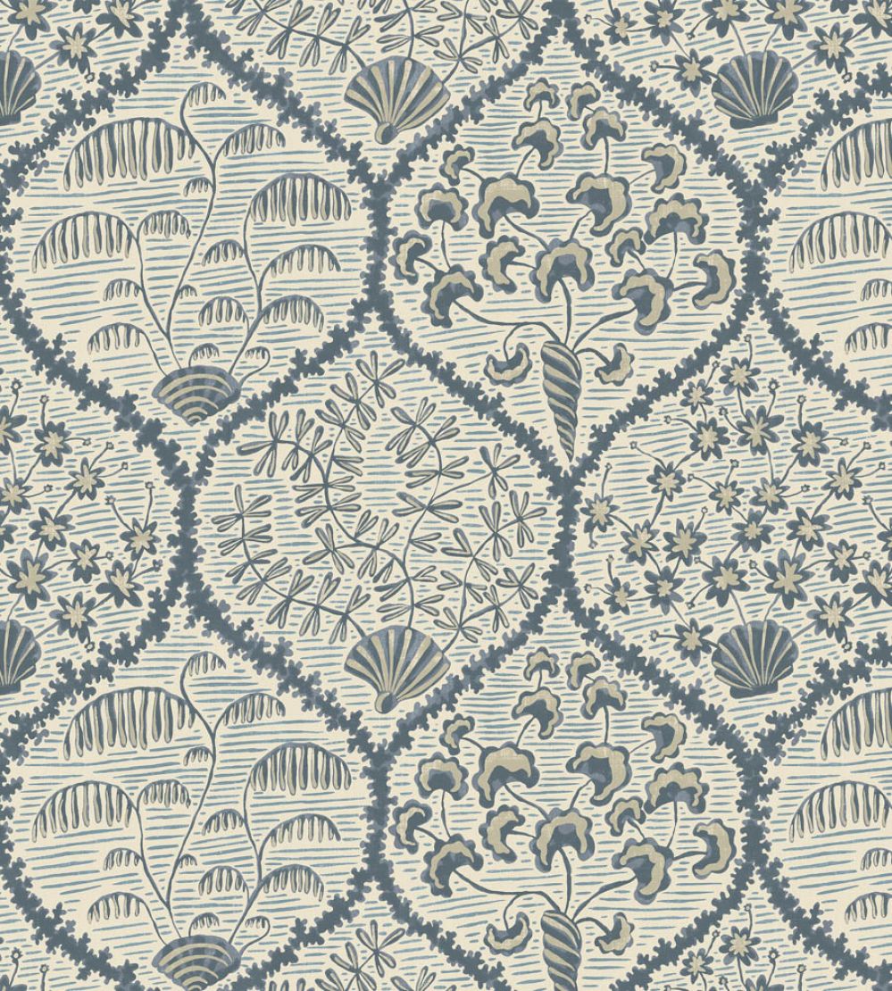 Sowerby Wallpaper by Josephine Munsey Bude Blue and Salt Ridge