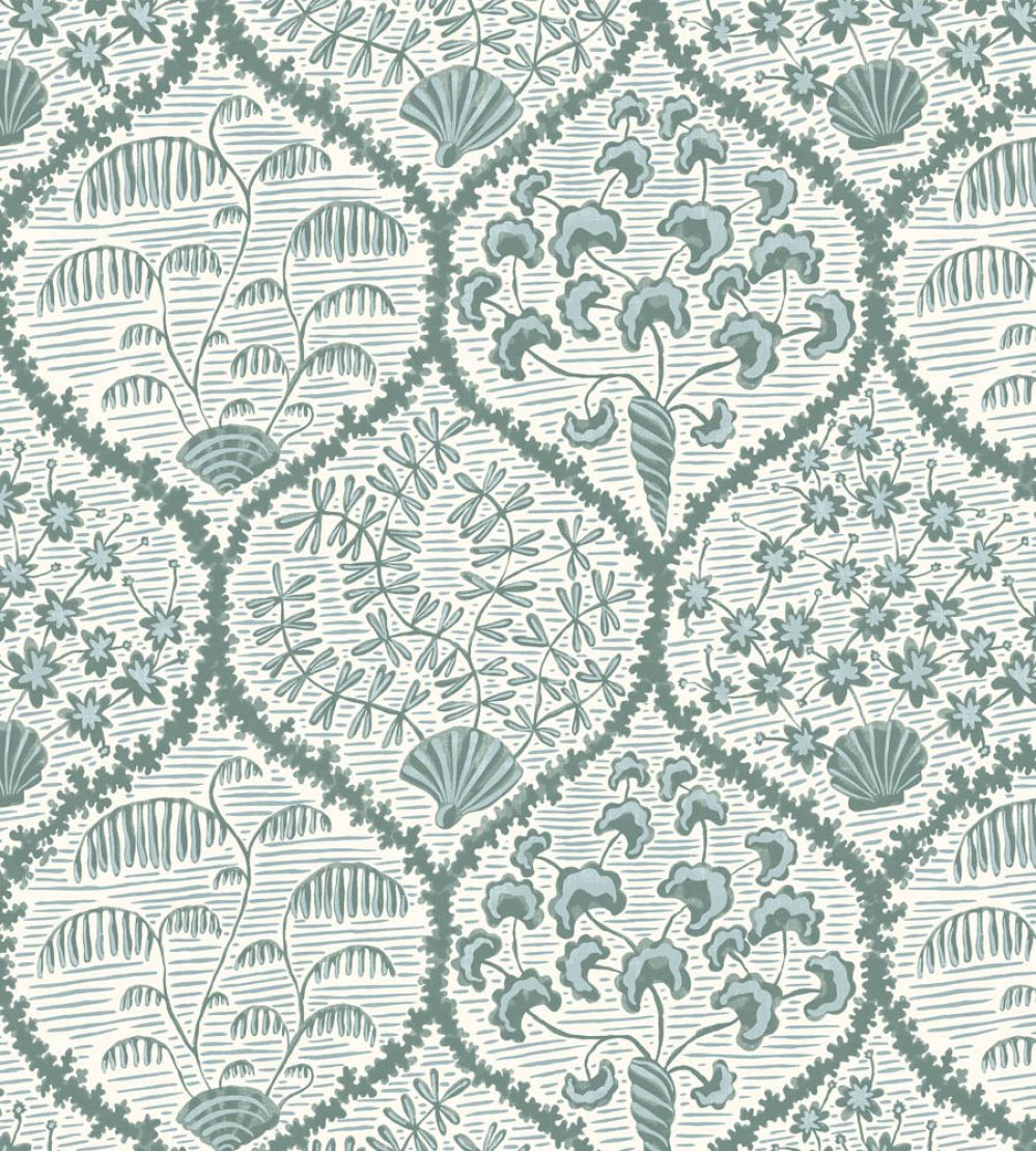 Sowerby Wallpaper by Josephine Munsey Osney Blue and Cotswold White