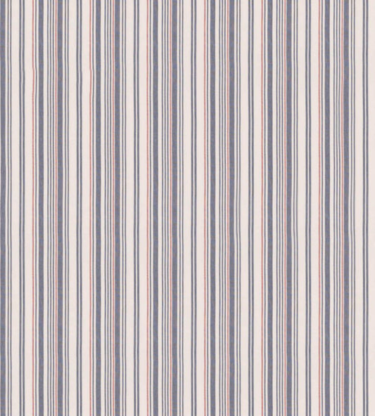 Spinnaker Stripe Fabric by Mulberry Home Indigo/Red