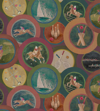 Sporting Life Wallpaper by Mulberry Home Plum