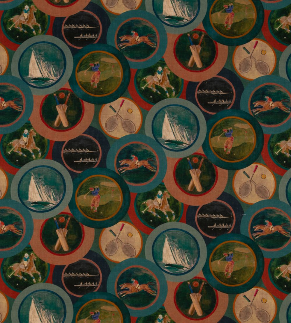 Sporting Life Fabric by Mulberry Home Teal