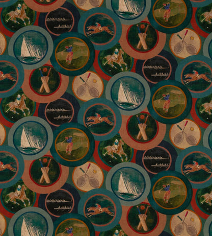 Sporting Life Fabric by Mulberry Home Teal