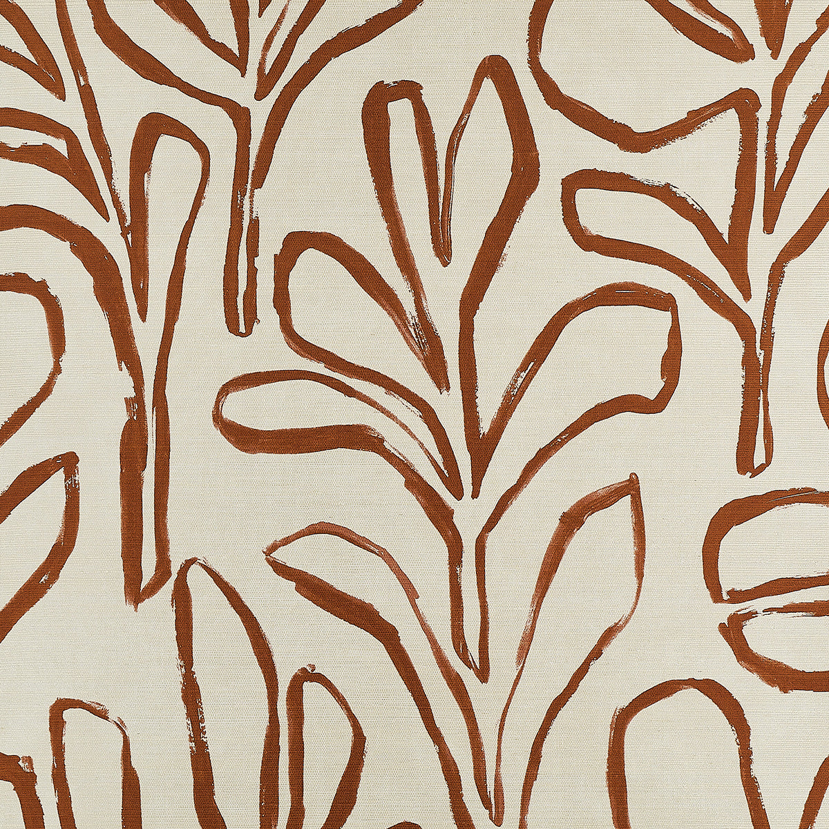 Sprig Silhouette Wallpaper by Phillip Jeffries in Terracotta Trellis (PJ 10309)