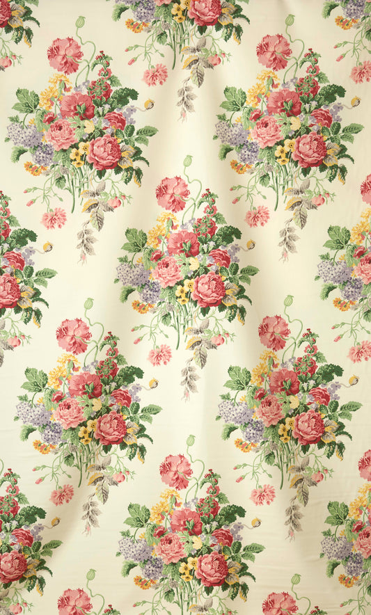 Spring Bouquet Fabric by Jean Monro in Cream