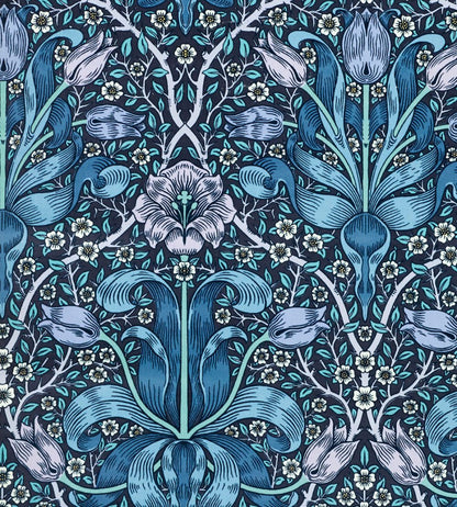 Spring Thicket Velvet Fabric by Morris & Co Midnight/Lilac