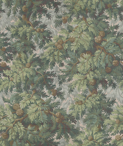 Spruce Forest Green mural by Rebel Walls