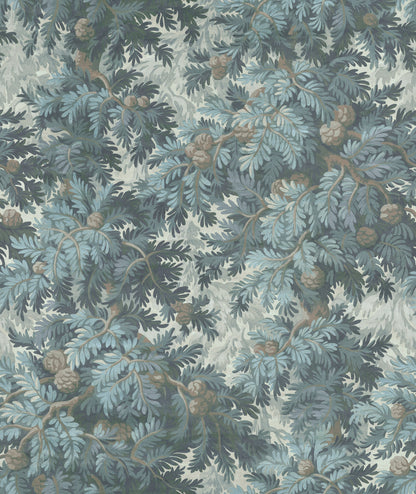 Spruce Forest Blue mural by Rebel Walls