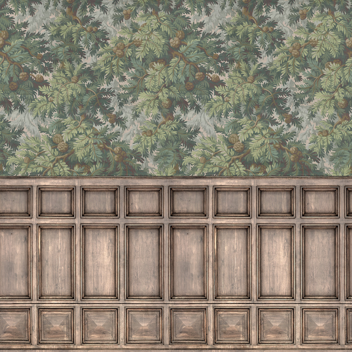 Spruce Forest Panels mural by Rebel Walls