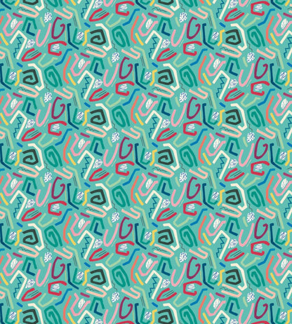 Squiggle Wallpaper by Ohpopsi Aquamarine