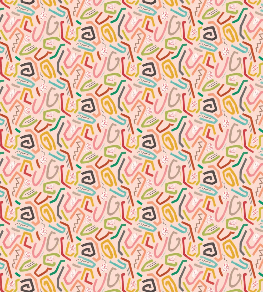 Squiggle Wallpaper by Ohpopsi Coral Twist