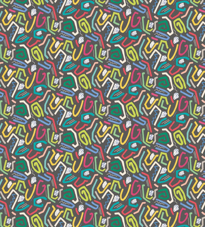 Squiggle Wallpaper by Ohpopsi Onyx Bright