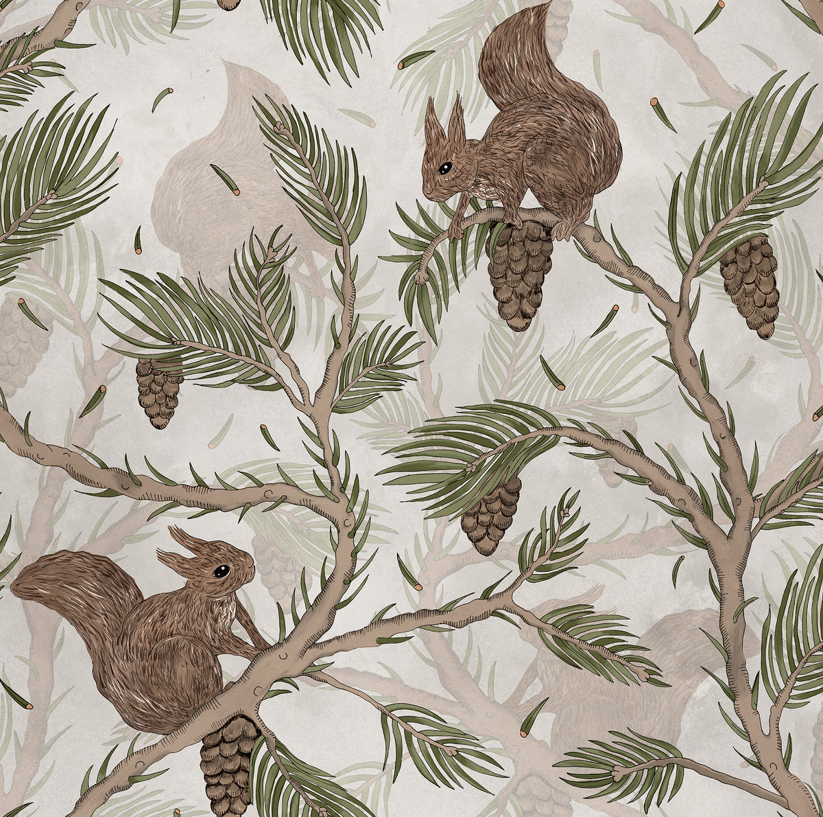 Squirrel Mountain Sand wallpaper by Rebel Walls