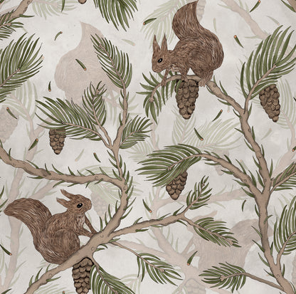 Squirrel Mountain Sand wallpaper by Rebel Walls